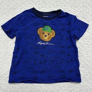 Polo Ralph Lauren Royal Blue Polo Bear Graphic T-Shirt Size 24M